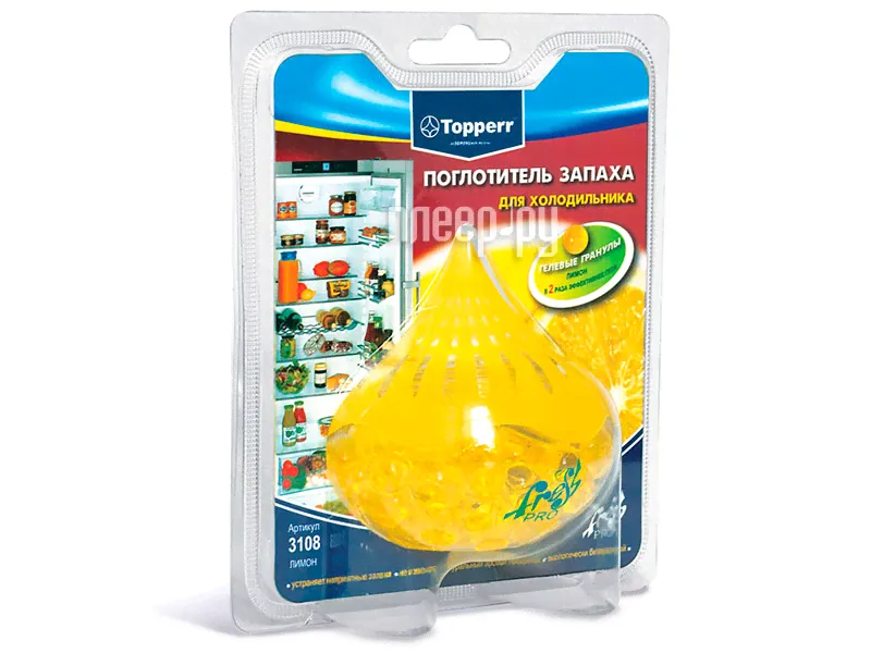 Поглотитель запаха для холодильника Topperr Лимон 3108